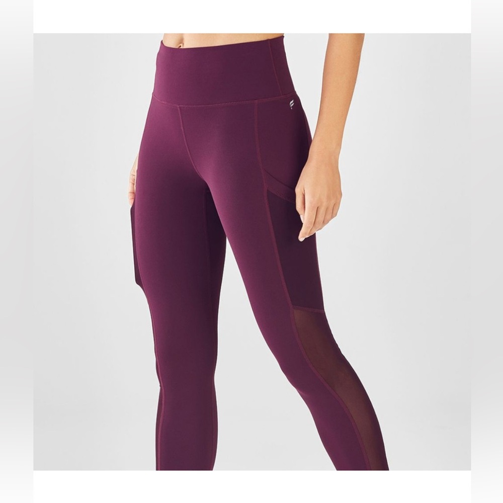 Fabletics Burgundy Pocket Leggings